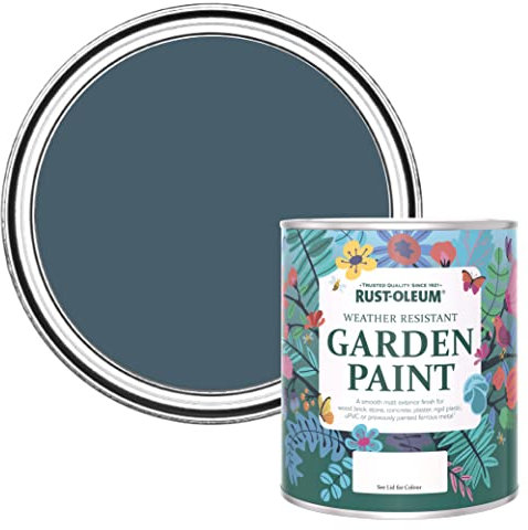 Rust-Oleum Peinture Bleue Résistante à l'humidité pour Jardins, Finition Mate - Bleu Dessin 750ml