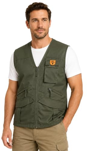 fratelliditalia.org Gilet caccia raccolta tartufi funghi verde cotone tasche pratico tecnico uomo