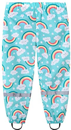 BLOMDES Pantaloni Impermeabili Antipioggia Bambina Pantaloni Antipioggia da Esterno Abbigliamento Antipioggia per Bambini per 2-3 Anni