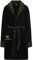 Carlo Colucci Premium-Bademantel Raffaele für Damen aus weicher nachhaltiger Baumwolle mit aufwendigen Details, Farbe:Schwarz und Gold, Größe:M