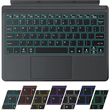 Uogic Type Cover for Microsoft Surface Go 3/Surface Go 2/Surface Go, Ultra-Slim Portable Bluetooth Wireless Surface Go Keyboard with Backlight, Rechargeable & Long Standby Time, Surface Go Accessories