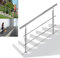 LZQ Corrimano in acciaio inox, ringhiera per scale, interni ed esterni, ringhiera in acciaio inox, ringhiera esterna, per scale, parapetti, balcone, giardino (120 cm, con 2 barre trasversali)