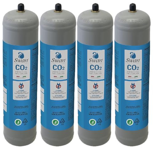 Bouteille Co2 pour gazeur 600 g jetable raccord M11 x 1 pour distributeurs - gazeurs eau pétillante, récipient en acier N° 4 bouteilles