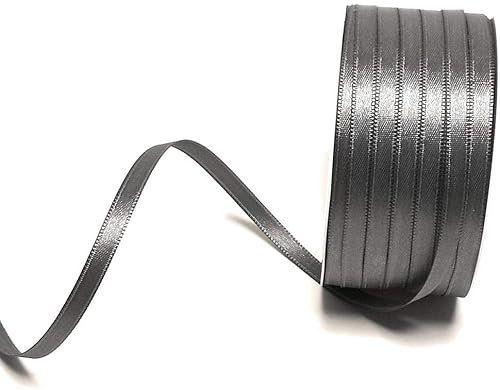 s.dekoda Satinband 50m x 6mm Grau - Anthrazit Schleifenband Dekoband Satin