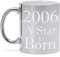Taza de cerámica metalizada plateada para cumpleaños de 18 años A Star IS BORN