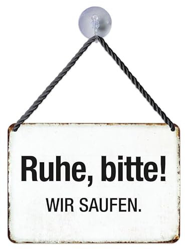 Blechwaren Fabrik Braunschweig Kulthänger - Ruhe, bitte! KH198 - Blechschild, 16.5 x 11.5 x 0.6 cm, Metall