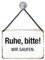 Blechwaren Fabrik Braunschweig Kulthänger - Ruhe, bitte! KH198 - Blechschild, 16.5 x 11.5 x 0.6 cm, Metall