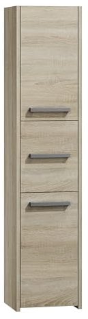 CDF Badezimmerschrank – Badschrank Schmal 40x30x170cm – Badezimmerschrank Schmal mit Langen Türen – Bad Hochschrank Modern – Badezimmer Schrank Hoch – Badezimmerschränke Eiche Sonoma