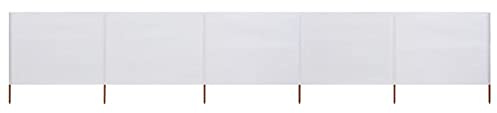 Homgoday 5-teiliges Windschutzgewebe Faltbar Strand Windschutz Sichtschutz Zaunblende für Camping Balkon Terrasse Garten Zaun Strand 600 x 160 cm Sandweiß