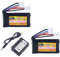 ZYGY 2PCS 7.4V 600mAh 35C 2S Batterie Lipo Molex Plug avec 2 IN1 Chargeur pour FMS FCX24 RC Car, Camion, Véhicule d'escalade électrique Batterie FCX24