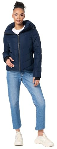 MARIKOO Winterjacke Damen (XS-3XL) - Wasserabweisend, Warm, Kapuze abnehmbar, Winddicht - Steppjacke, Frauen - Stehkragen, 4 Taschen, verlängerter Zipper
