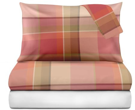 Le vie del cotone, Mr Tartan Bettwäsche-Set für Einzelbett, Perkal aus Reiner Baumwolle