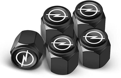 4 Stück Auto Reifen Autoventil Ventilkappen Für Opel Astra H G J Corsa Vectra C D, Auto korrosionsbeständig Reifenventilkappen Zubehör,A-Black