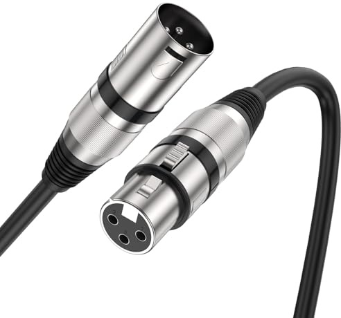 MOSWAG XLR Male to Female 16.4FT/5M Microphone Cable, PVC Jacket, Noise Cancelling, for Audio Sound Consoles, Power Amplifier, Instruments