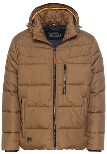 camel active Herren Steppblouson mit Abnehmbarer Kapuze Braun, menswear-58
