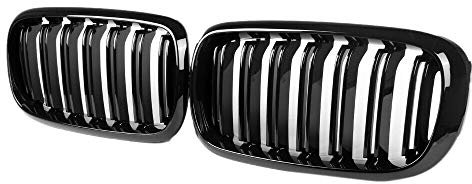 Juwaacoo Vorderer Nieren Grill Doppellatten Sport Grill für X5 F15 X6 F16 X5M F85 X6M F86 2013-2019 (Schwarz GläNzend)