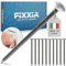 FIXXIA Bildernägel mit oder ohne Einschlaghilfe, 30 Stück ø2mm, schwarz mit gold-, oder silberfarbenem Dekokopf ø6mm, 20, 25, 30, 40, 50mm, Betonnägel, Wandnagel (Silber mit Halter, 40mm)