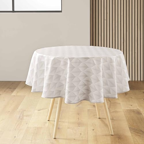 Douceur d'Intérieur, Nappe Ronde (Ø 180 cm) Kalini Naturel, Polyester Imprimé