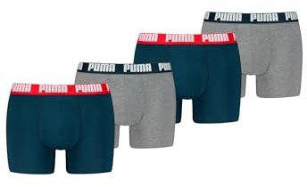 PUMA Boxer Boxershorts Men Herren Everyday Unterhose Unterwäsche 4er Pack, Farbe:Navy/Grey Melange, Bekleidungsgröße:XL