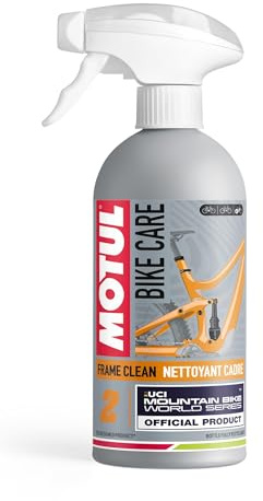 Motul Reinigungsspray für Offroad-Fahrrad-Rahmen und -Teile, Haftschaum, Nicht abtropfend, Geeignet für empfindliche Materialien, VOC-frei, Fahrradpflege, Bike Care Frame Clean Off Road, 500 ml
