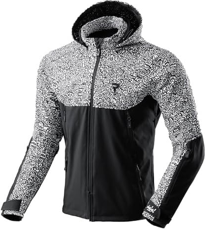 REBELHORN Slash Motorradjacke Herren | Textil | Softshell mit Abnehmbarer Kapuze | Ellbogen und Schulterprotektoren Stufe 2 | 6 Belüftungskanäle | Größen bis 10XL