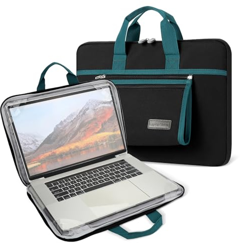 jooeer Laptop Sleeve Case for 15 Inch MacBook Air M3/A3114 2024, M2/A2941 2023, MacBook Pro A1990 A1707, Surface Laptop 6/5/4/3, Slim Protective Computer Cover Bag with Removable Pocket, Black