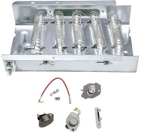 alloneslife Pieza de calefacción para secadora con termostato y fusibles térmicos, repuesto de placa de calor, juego de montaje de calentador de secadora