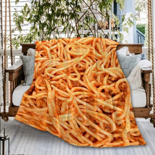 Lustige italienische Spaghetti-Überwurfdecke, weiche, gemütliche Fleece-Plüsch-warme Flanell-Bettdecke für Mädchen, Jungen, Erwachsene, Couch, Reisen