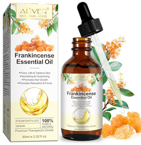 Olio essenziale incenso,60ML frankincense oil,olio essenziale di incenso,olii essenziali naturali puri Naturale Distillato a Vapore Essenziale per il Viso, Olio Per Diffusore Ambiente
