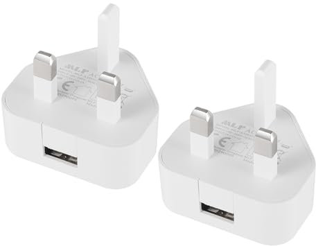 Security-01 2-Pack USB Charger Plug, 5V 1A 5W AC to DC Power Supply Adapter (compatible with IP camera, tablets, MP3 players, E-Readers, smartphones, power tools and more