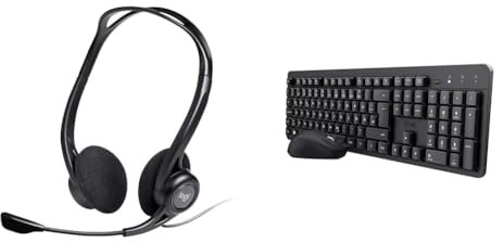 Logitech 960 Kopfhörer, Stereo-Headset, & Trust Ymo II Leise Tastatur Maus