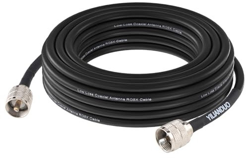 YILIANDUO CB Radio Kabel PL-259 UHF Stecker auf Stecker SO-239 Kabel RG8X 5M für CB Funk VHF UHF Amateurfunk Mobilfunkantenne Leistung SWR-Messgerät Linearverstärker Blindlast