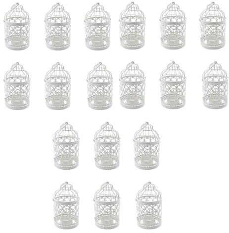 Wzxksoac 18 Pcs Candle Tea Light Holders Metal Hanging Hollow Birdcage Lantern Vintage Decorative Centerpieces of Wedding Party