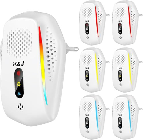 Répulsif Ultrason Souris et Rats 6 Pack avec 3 Modes, Anti Souris et Anti Rat Puissant pour Éloigner Les Rongeurs Nuisibles(Blanc)