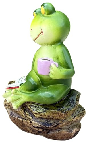 BESPORTBLE Froschfigur aus Kunstharz Sitzend Witzige Garten und Terrassen Deko Wetterfeste Skulptur für Innen und Außenbereich