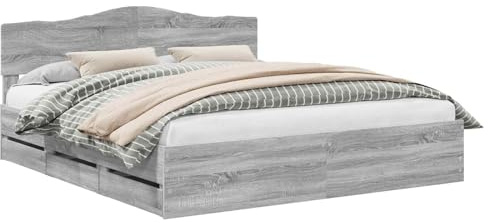vidaXL Bettrahmen Sonoma-Grau 200 x 200 cm Ingenieurs Holz