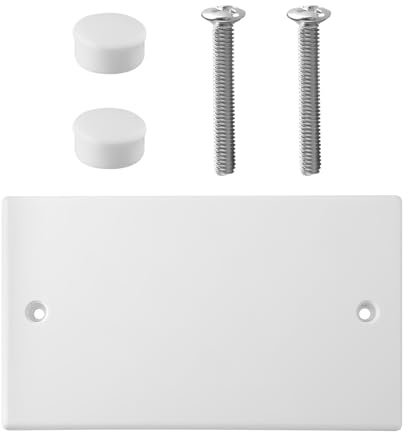 Hopzab Blanking Plate for Socket – White Plastic Cover Plate for Electrical Wall Boxes – Includes Screws, Flame-Resistant, Waterproof, Universal Fit, UKCA Certified(Double)
