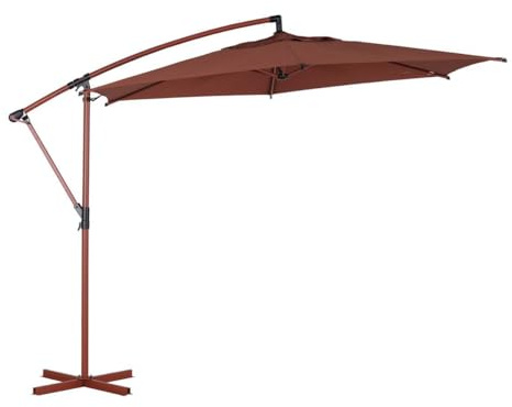 HESPERIDE - Parasol Déporté Rond Manoa 3 m Acier Anti-rouille Toile Déperlante Amovible Orientable 360° Protection Soleil pour Jardin Terrasse
