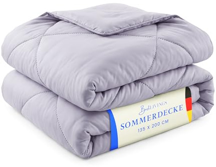 Bestlivings Sommerdecke 135x200cm Flieder – leicht, atmungsaktiv, Oeko-TEX | Leichte 700g Sommerbettdecke mit weicher Mikrofaser, ohne Bezug nutzbar, 60 °C waschbar, auch praktisch für Gäste & Reisen