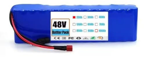 48V 20Ah 13S2P Batterie Li-ION Étanche pour Vélo Électrique Batterie pour Trottinette Pliable Batterie Haute Puissance pour 150W 300W 500W 800W Moteurs
