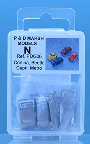 P&D Marsh N Gauge Cortina, Capri, Metro & Beetle Unpainted