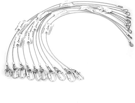10x Sicherheitsfangseil 800x3mm Safety Sicherungsseil gefertigt nach DGUV 115-002 (ehemals BGV-C1) bis 5kg 10er Set zur Sicherung von Lasten über Personen (800/3 mm)