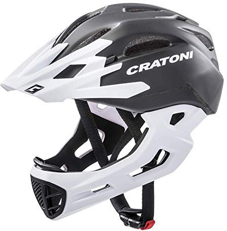 Cratoni Unisex – Erwachsene C-maniac Fahrradhelm, schwarz/weiß matt, S-M (52-56cm)