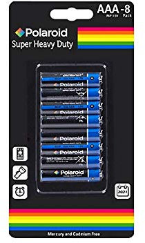 8 x Polaroid AAA Heavy Duty Batteries Mercury Free Battery R03 1.5v Sealed Pack