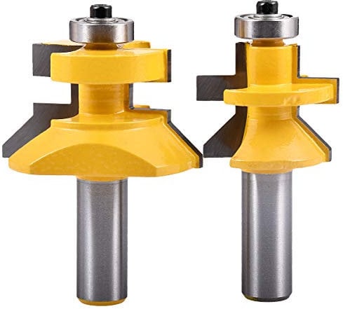 KATUR Nut- und Federfräser-Set, V-Nut, 2-teilig, 1/2-Zoll-Schaft, 45-Grad-Fräser, Kit-Werkzeug, Holzbearbeitung, Fräser (1/2 Schaft)