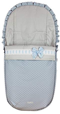 Saco Silla de Paseo Universal Rosy Fuentes- Saco Carrito Bebé - Funda de silla de paseo - Equipado para ser Ajustado perfectamente 0-celeste gris
