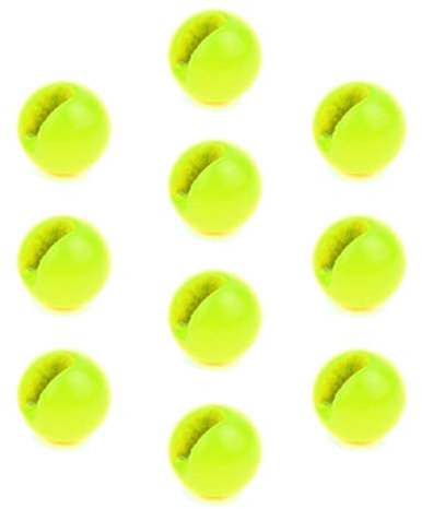 Major Fish Slotted Tungsten Beads Perlen Geschlitzt 10 Stück Fluo Chartreuse 3,5 mm - 0,3 Gramm