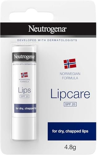 Neutrogena Lipcare Stick Norwegische Formel, für trockene und rissige Lippen, LSF 20 Lippenpflege, 16 oz (6 Stück)
