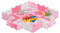 Relaxdays Puzzlematte 34-teilig, EVA Schaumstoff, schadstofffrei, 0,77 m², Spielmatte Rand, versch. Motive, pink/rosa, 1 x 31.5 x 31.5 cm