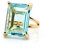 Anemone Schmuck Elegant Blue Topaz Ring in 14k Rose Gold - Radiant Handmade Edelstein Ringe für Mode-Statement, Verlobung, Jahrestag, Geburtstage Geschenke - Natürliche Edelstein Rechteck Ring
